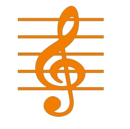 Скрипичный ключ плоский из латуни 20см